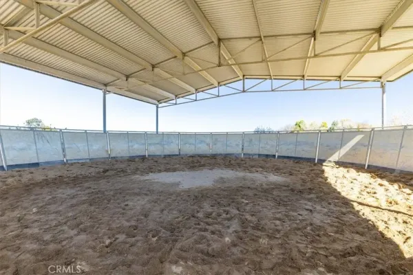 a view of a yard with an ocean view