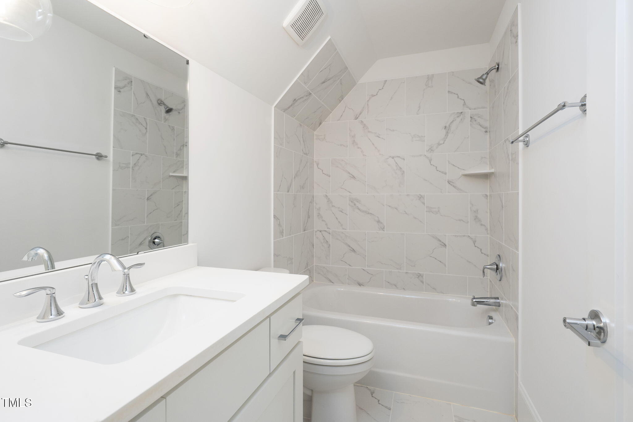 1332 Duplin Road Raleigh, NC 27607 - Photo 46 of 50 a bathroom with a sink toilet and shower