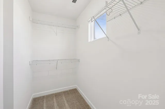 a view of small space with empty racks