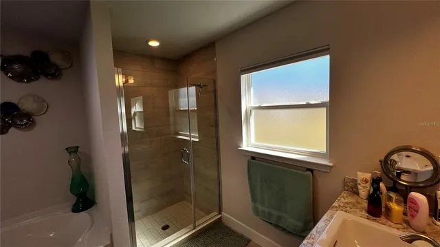 a bathroom with a shower