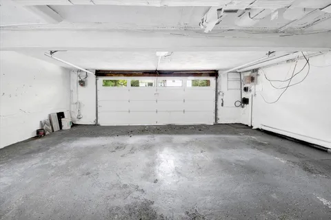 a view of balcony with wooden floor