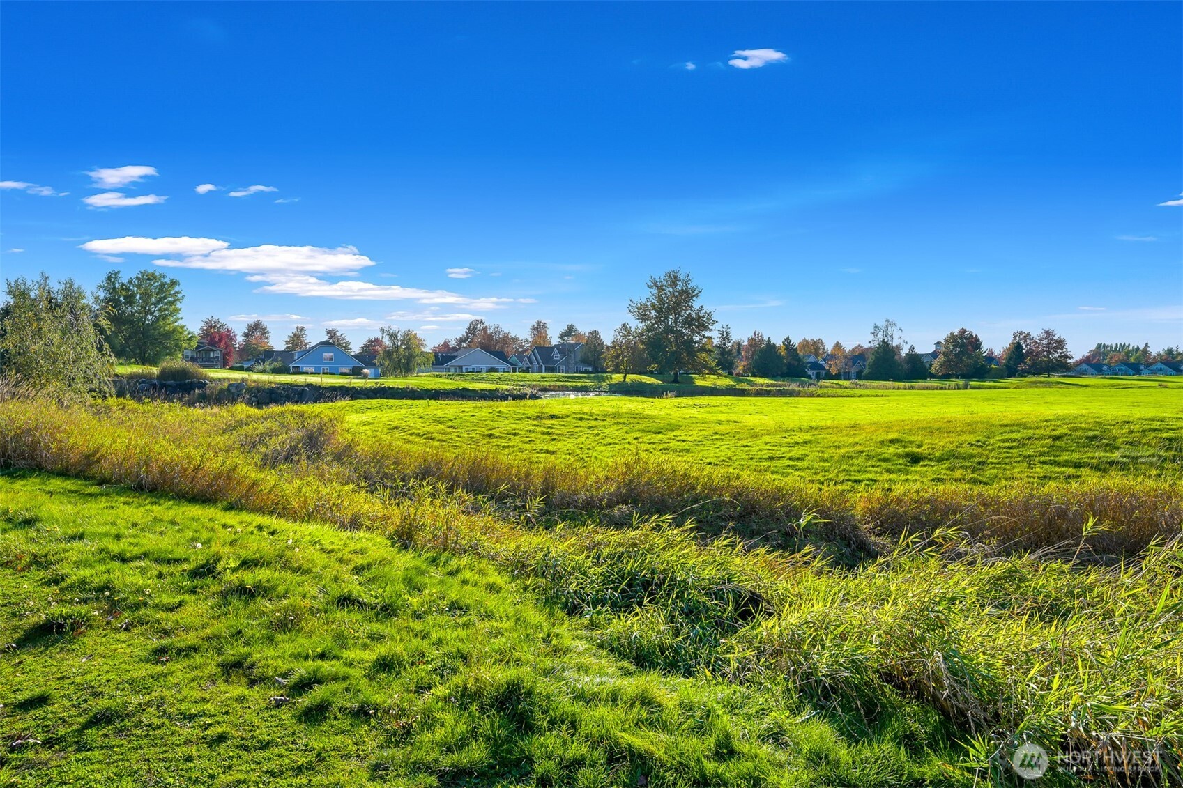 8844 Depot Road, Unit B112 Lynden, WA 98264 - Photo 23 of 27 a view of a big yard with lots of green space and a building in the background