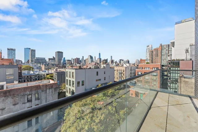 a view of city from a balcony