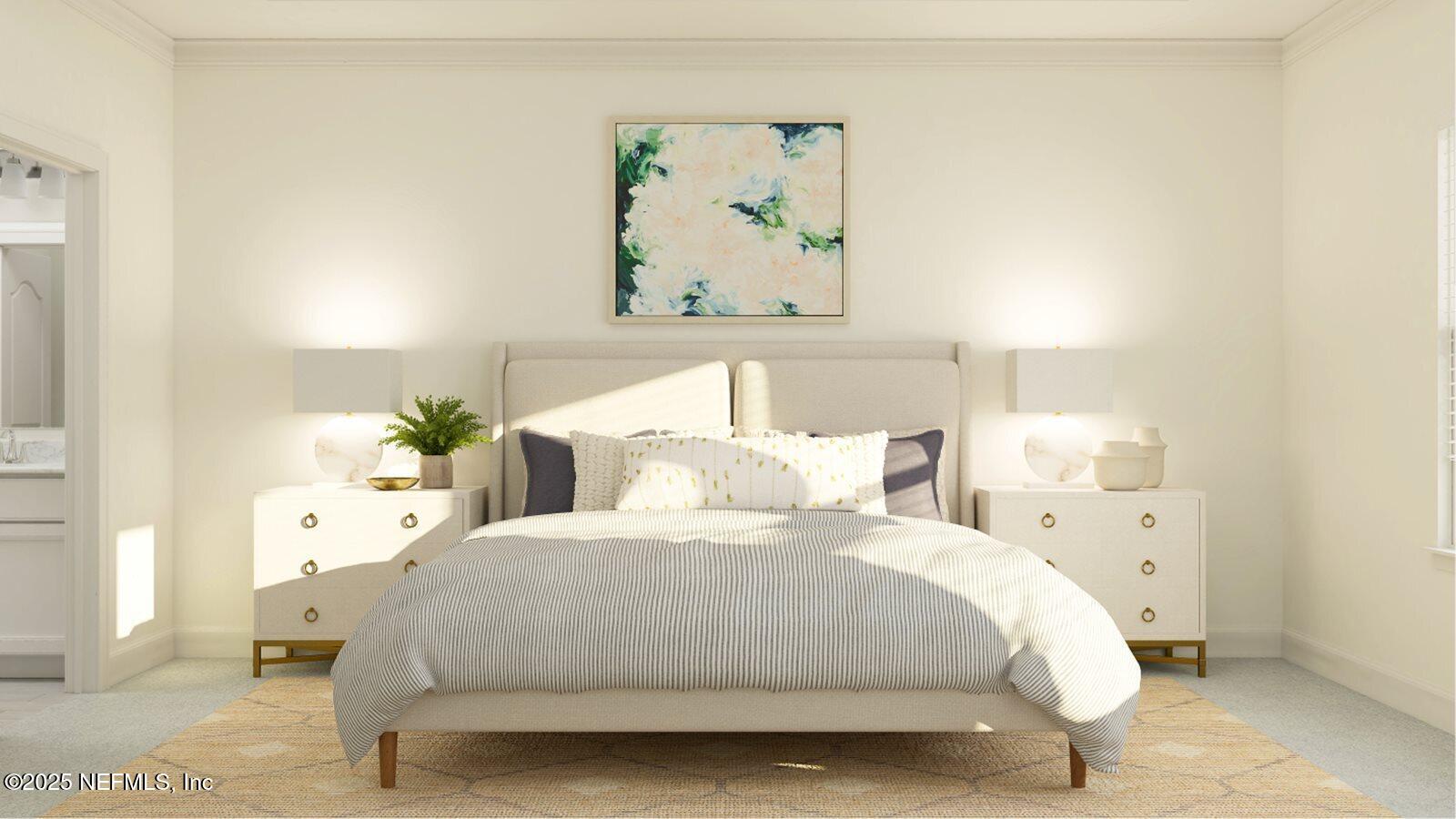 126 Hasler Avenue St. Augustine, FL 32092 - Photo 33 of 34 a bedroom with a bed and painting on the wall