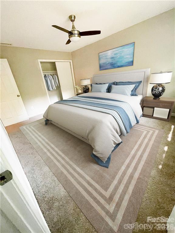 3826 Langley Road Charlotte, NC 28215 - Photo 4 of 15 a bedroom with double bed and a window