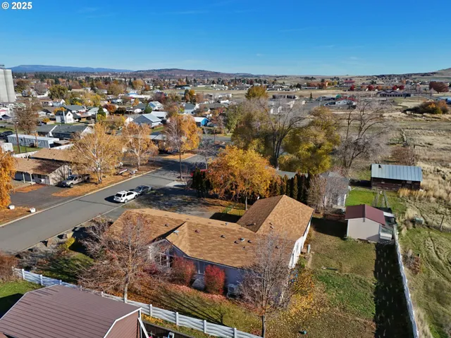 an aerial view of waterside residential houses