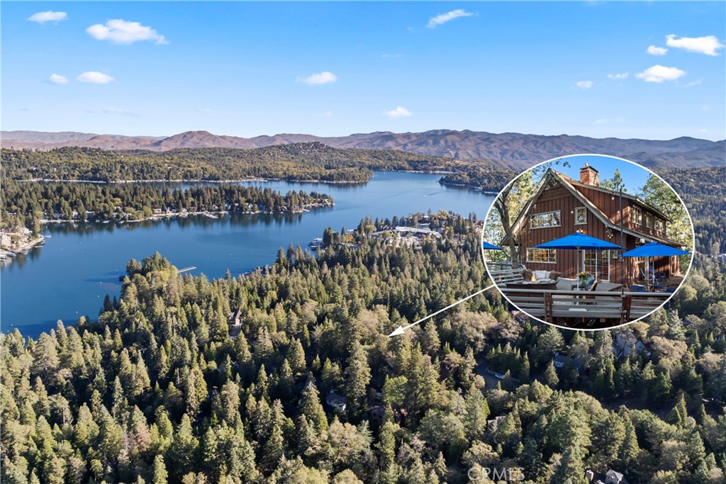 309 Castle Gate Road Lake Arrowhead, CA 92352 - Photo 4 of 58 a view of a lake with a mountain