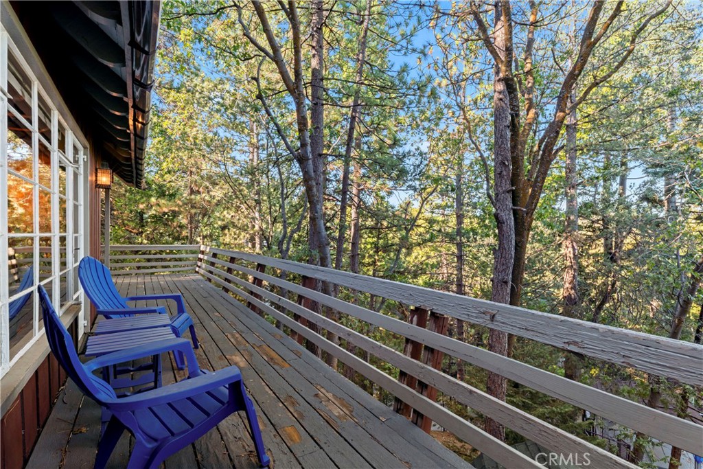 309 Castle Gate Road Lake Arrowhead, CA 92352 - Photo 47 of 58 a view of a two chairs in the balcony