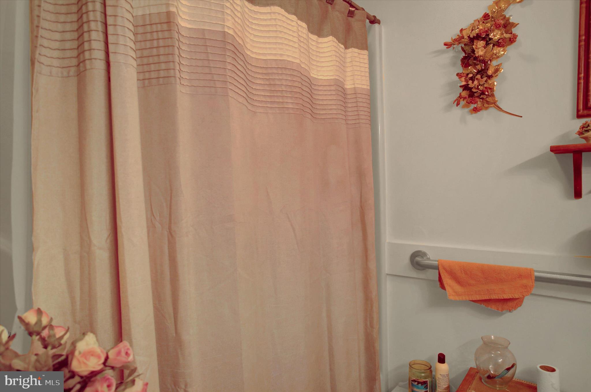 227 Minnich Road Chambersburg, PA 17201 - Photo 19 of 31 a bathroom with a shower curtain and a curtain