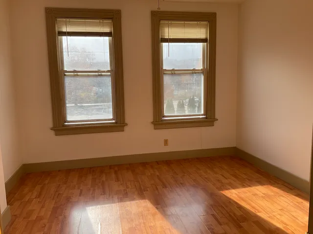 an empty room with a window