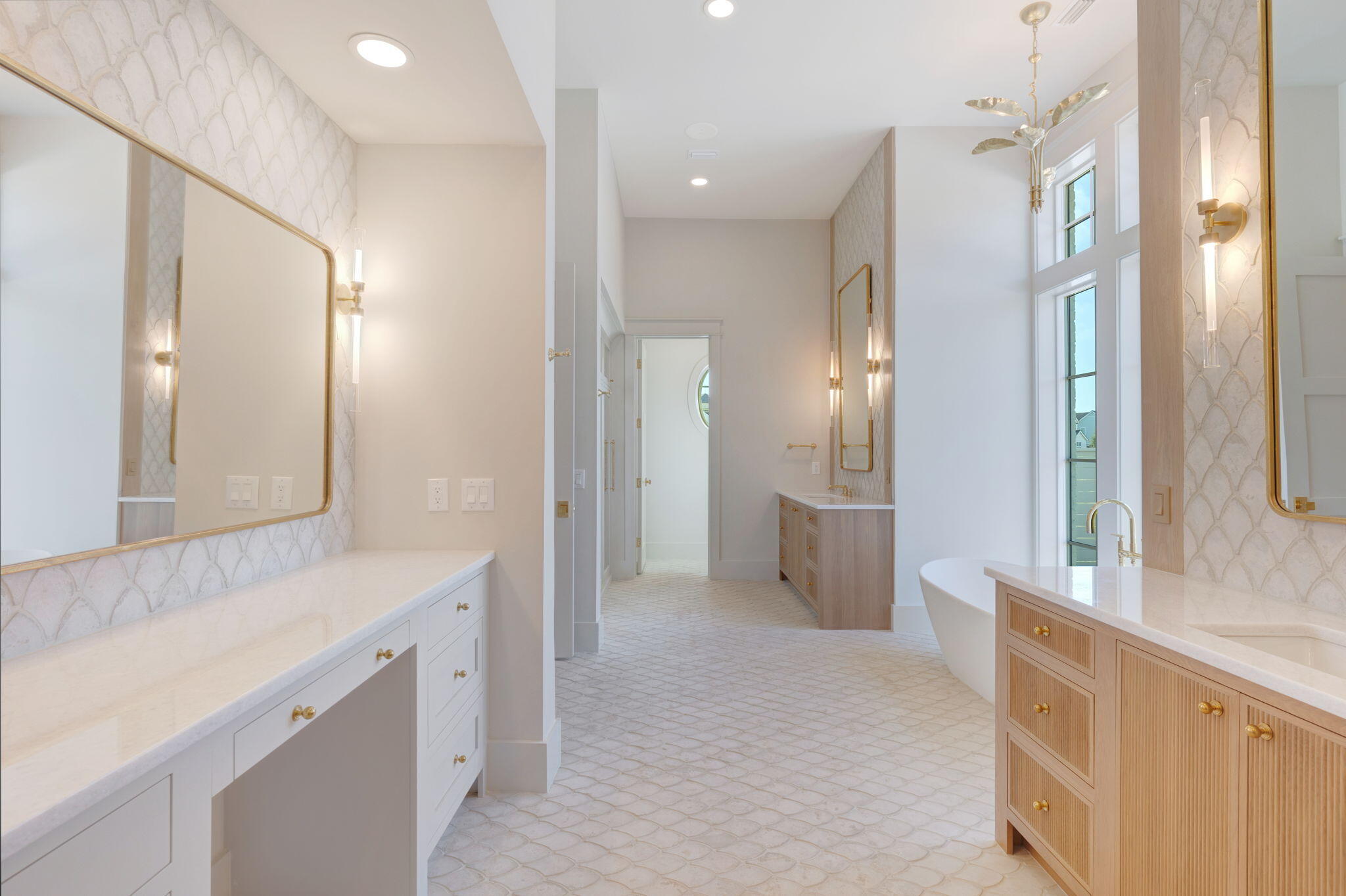 31 Norman Ct Inlet Beach Inlet Beach, FL 32461 - Photo 57 of 104 a spacious bathroom with a double vanity sink a mirror and a shower
