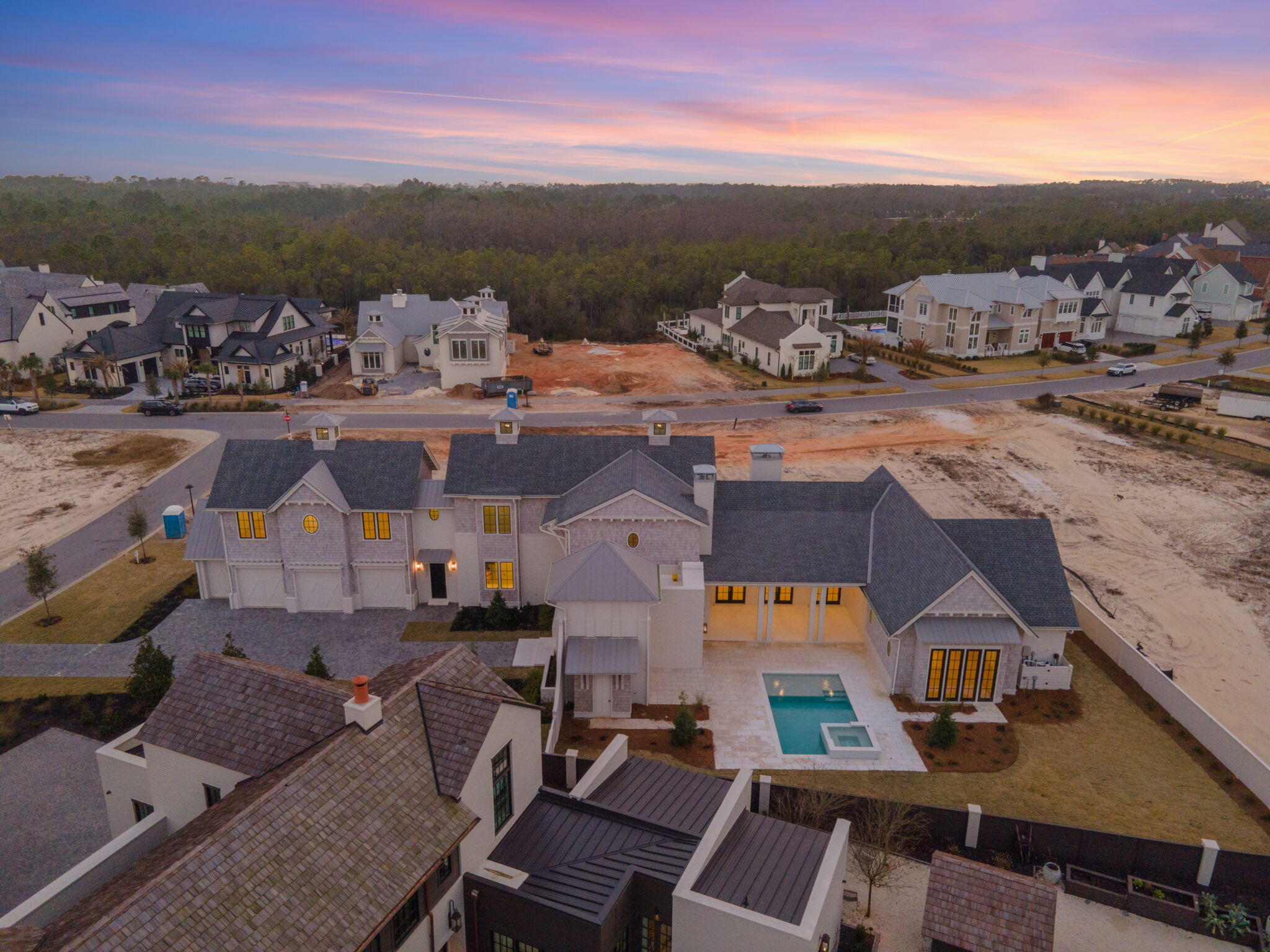 31 Norman Ct Inlet Beach Inlet Beach, FL 32461 - Photo 99 of 104 an aerial view of multiple houses with yard