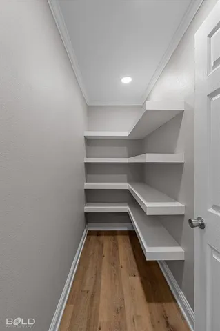 a storage room with empty racks