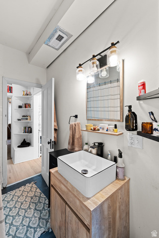 257 200 South Provo, UT 84606 - Photo 25 of 40 Bathroom with vanity and a shower with shower curtain