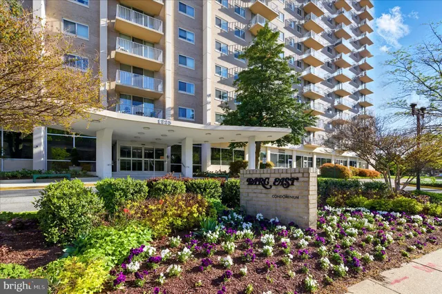 front view of a building and a garden