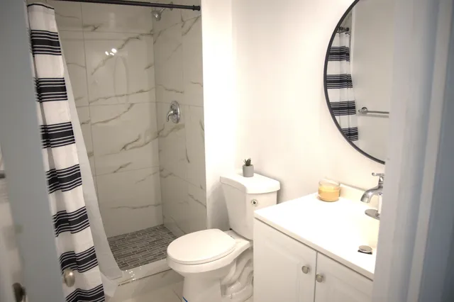 a bathroom with a shower