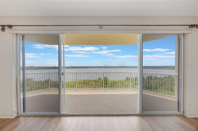 a balcony with an ocean view