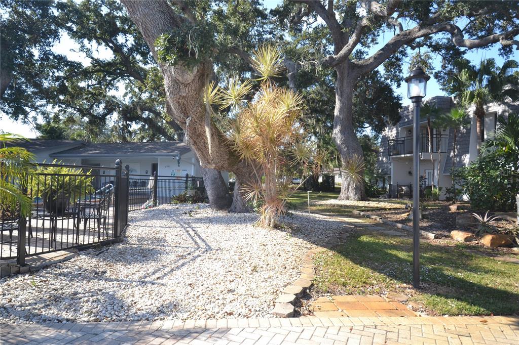 718 Lyndhurst Street, Unit 922 Dunedin, FL 34698 - Photo 30 of 39 a view of a house with a yard covered with snow