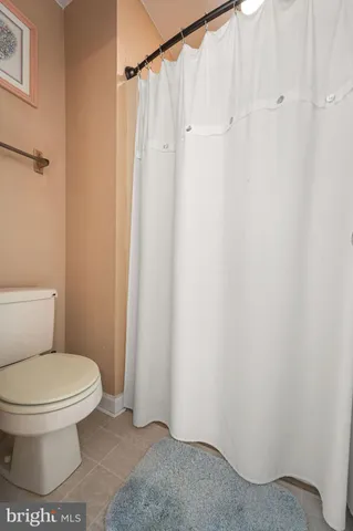 a white toilet sitting next to a shower