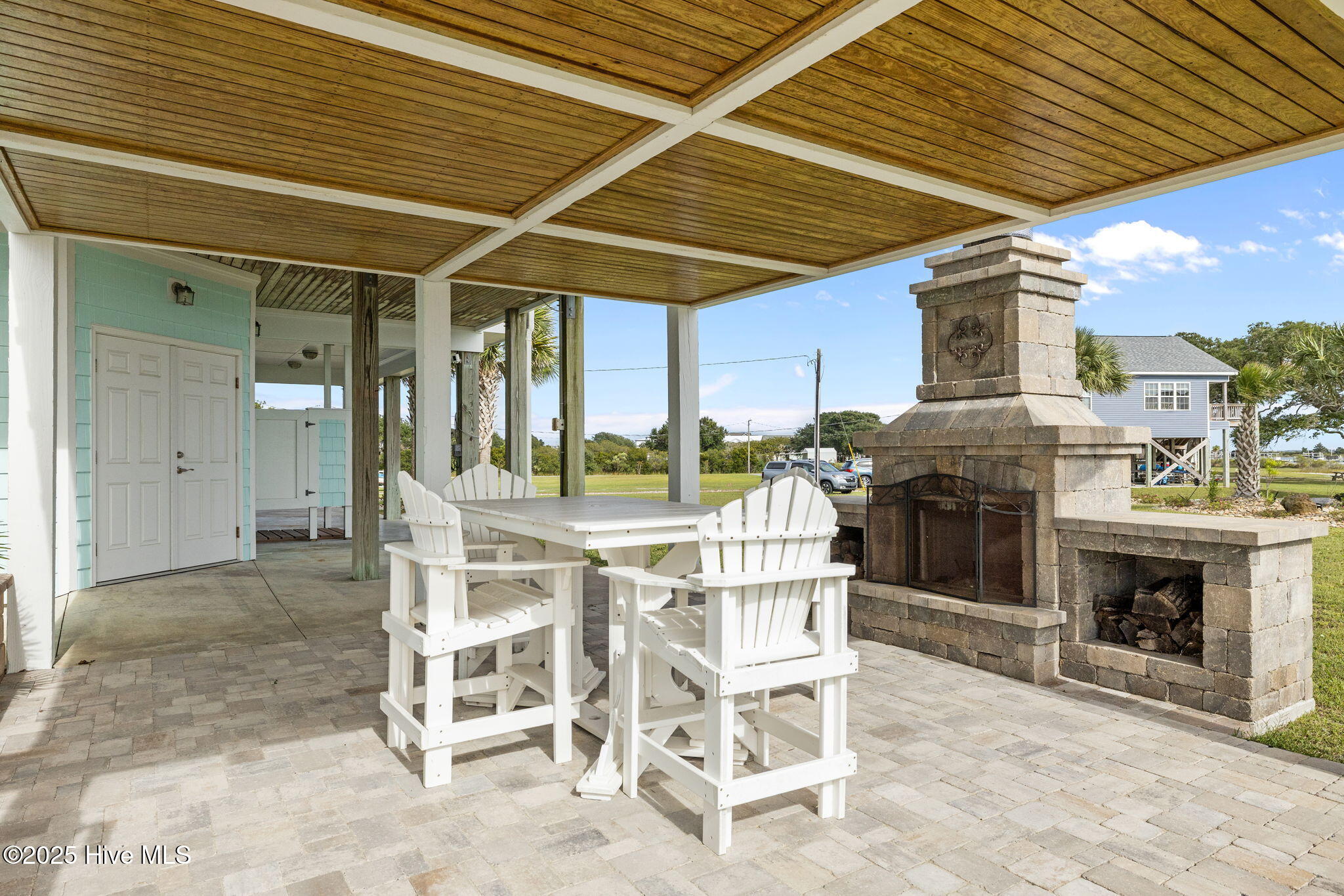 389 Live Oak Road Newport, NC 28570 - Photo 45 of 52 41 Outside wood burning fireplace on