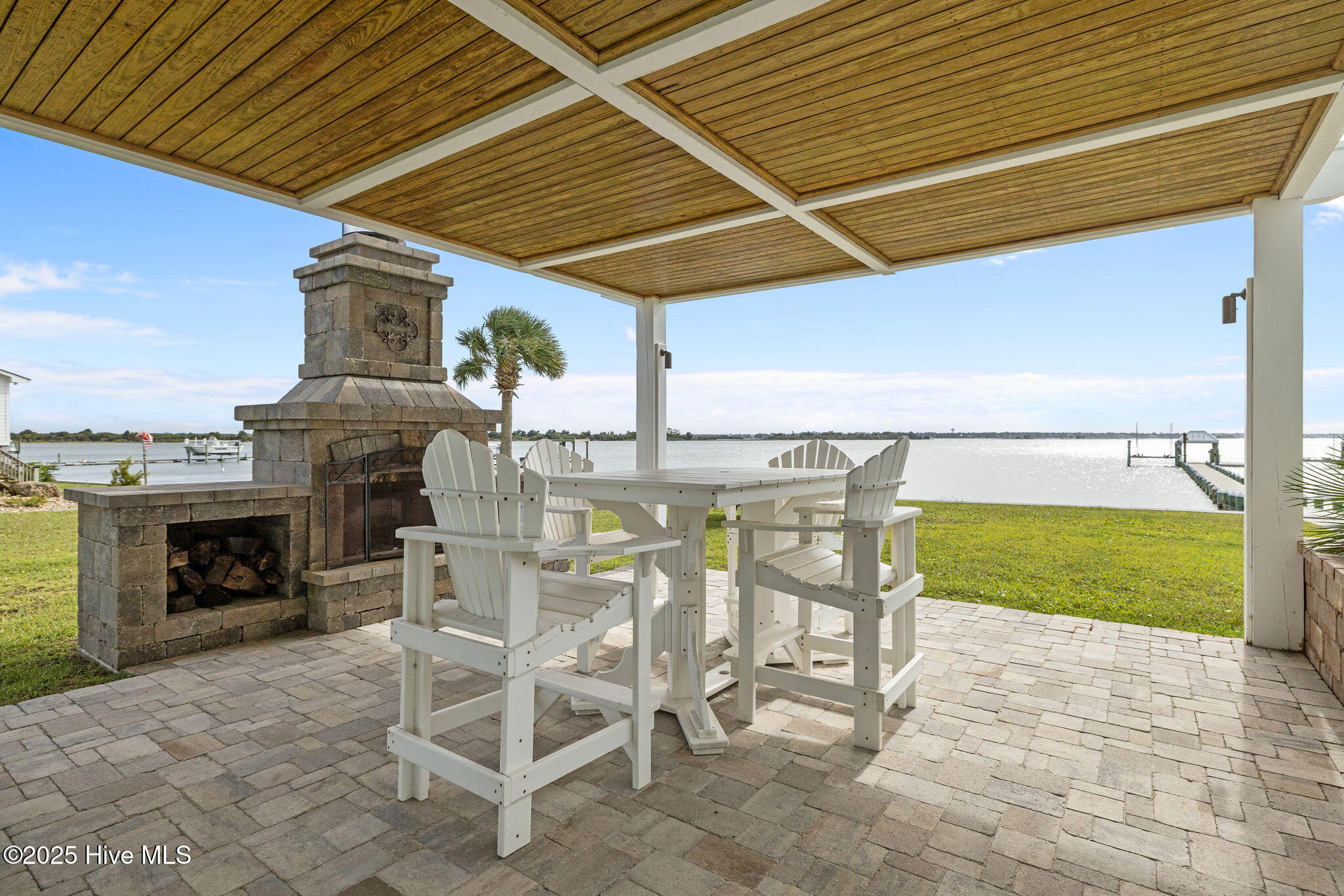 389 Live Oak Road Newport, NC 28570 - Photo 46 of 52 42 Covered patio with fireplace overl