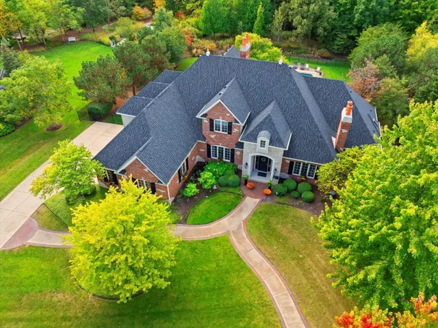an aerial view of a house