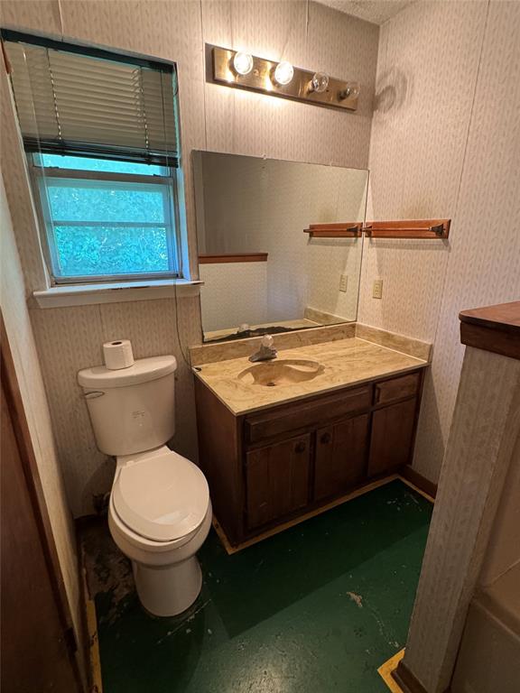 415 Meadowlark Trail Springtown, TX 76082 - Photo 15 of 40 a bathroom with a toilet sink and mirror