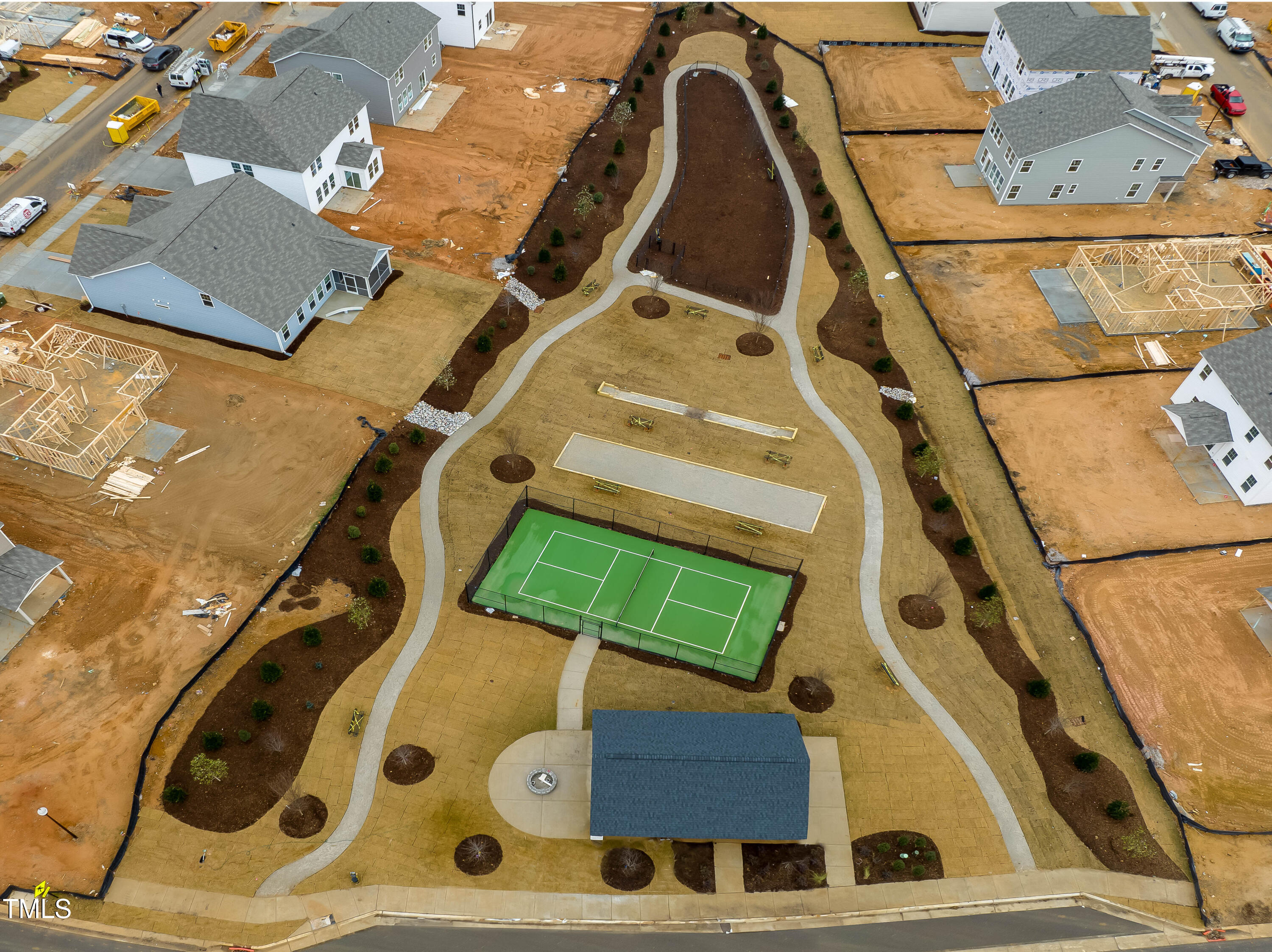 1017 Channel Drop Loop Zebulon, NC 27597 - Photo 6 of 8 an aerial view of a house with a big yard