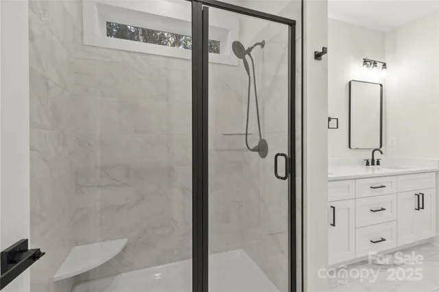 a bathroom with a shower
