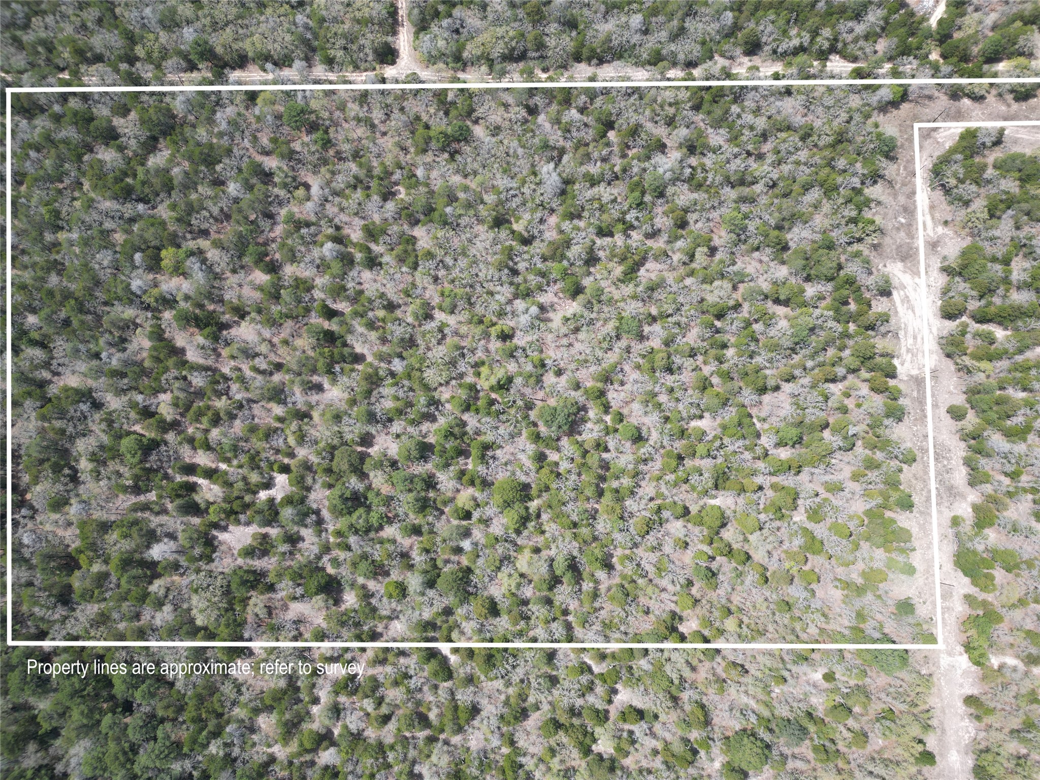 797 Marlin Street McDade, TX 78650 - Photo 2 of 10 Aerial view of property and surrounding area featuring property parcel outlined and a desert landscape