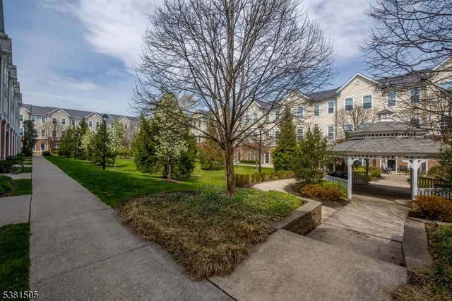 a view of a building with a garden