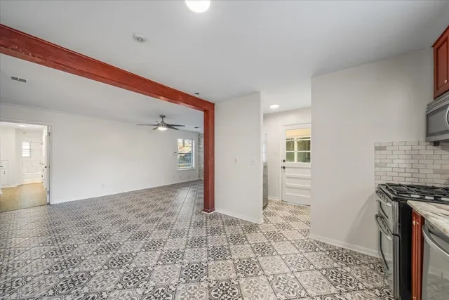 an empty room with a window