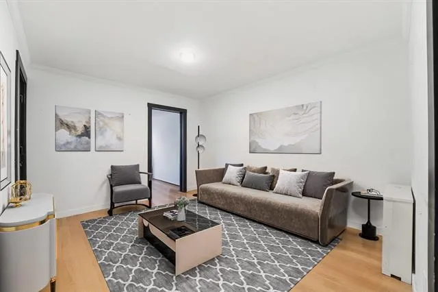 a living room with furniture and a couch