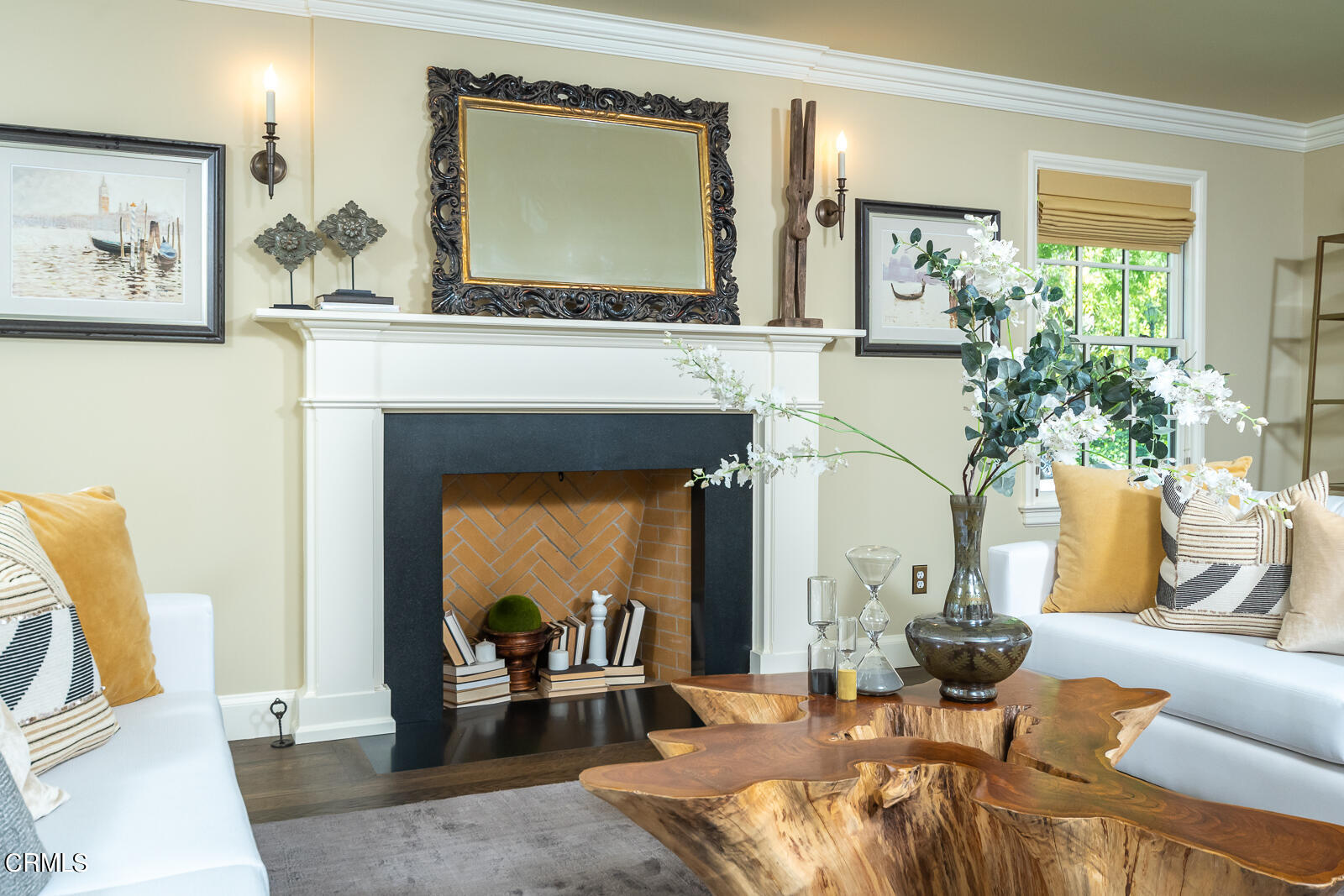 1449 Lida Street Pasadena, CA 91103 - Photo 3 of 35 a living room with furniture and a fireplace with wooden floor