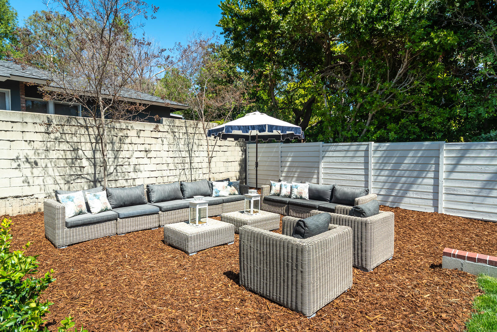 1449 Lida Street Pasadena, CA 91103 - Photo 28 of 35 a outdoor living space with patio furniture and a fireplace