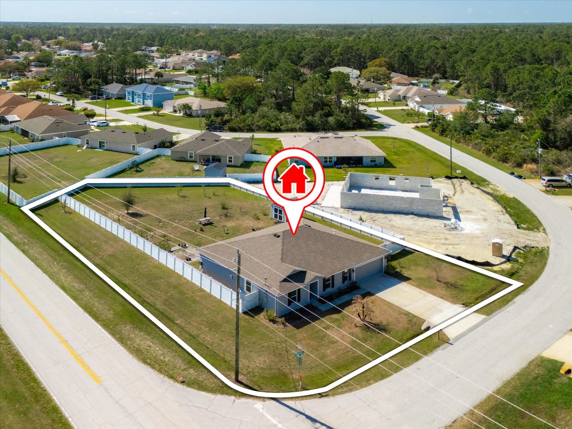 1 Frenora Lane Palm Coast, FL 32137 - Photo 36 of 43 Aerial perspective of suburban area