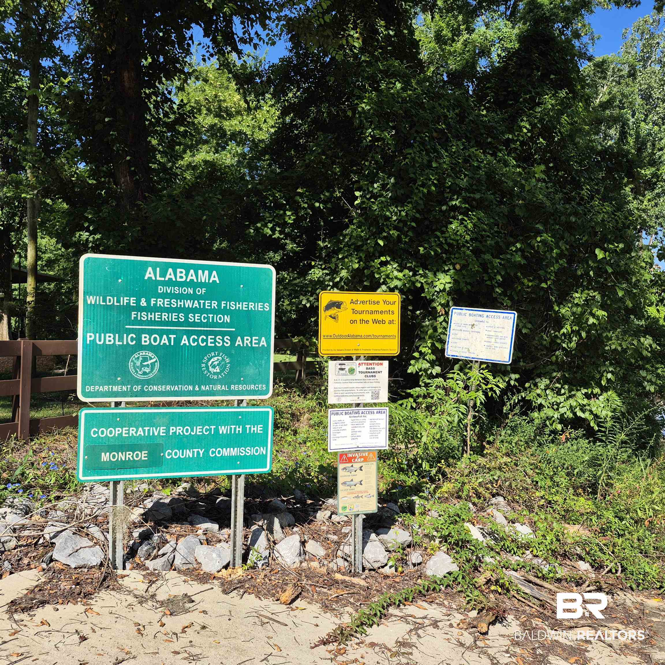 0 Eureka Landing Road Uriah, AL 36480 - Photo 24 of 27 Public boat access area signage with multiple informational displays