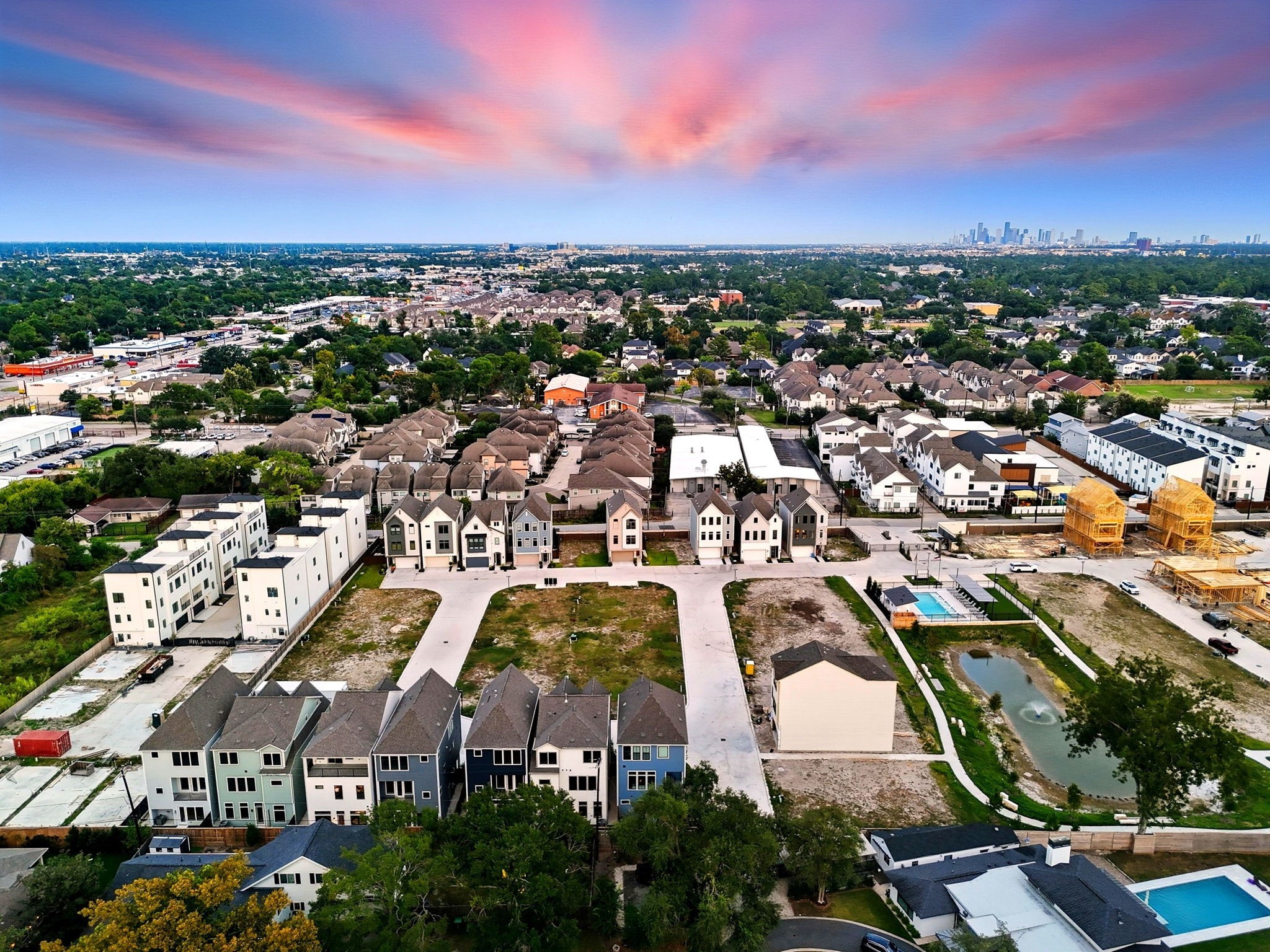 1705 Bologna Lane Houston, TX 77055 - Photo 34 of 43 an aerial view of residential houses with outdoor space