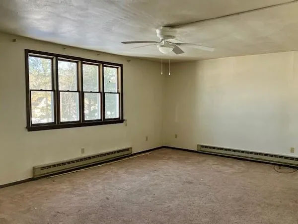 an empty room with a window