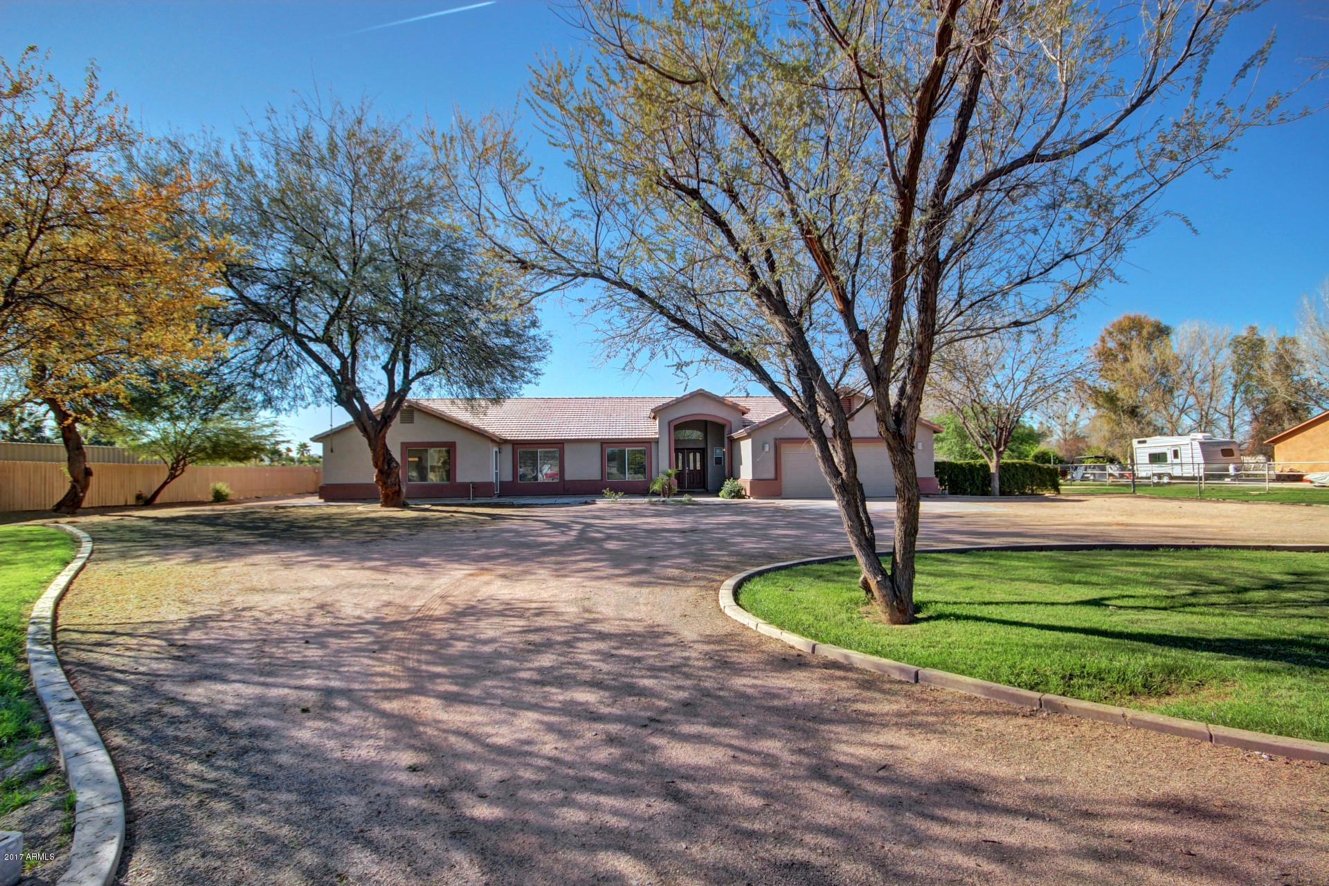 17743 East Brooks Farm Road Gilbert, AZ 85298 - Photo 3 of 69 FRONT OF HOME W/ CIRCULAR DRIVEWAY