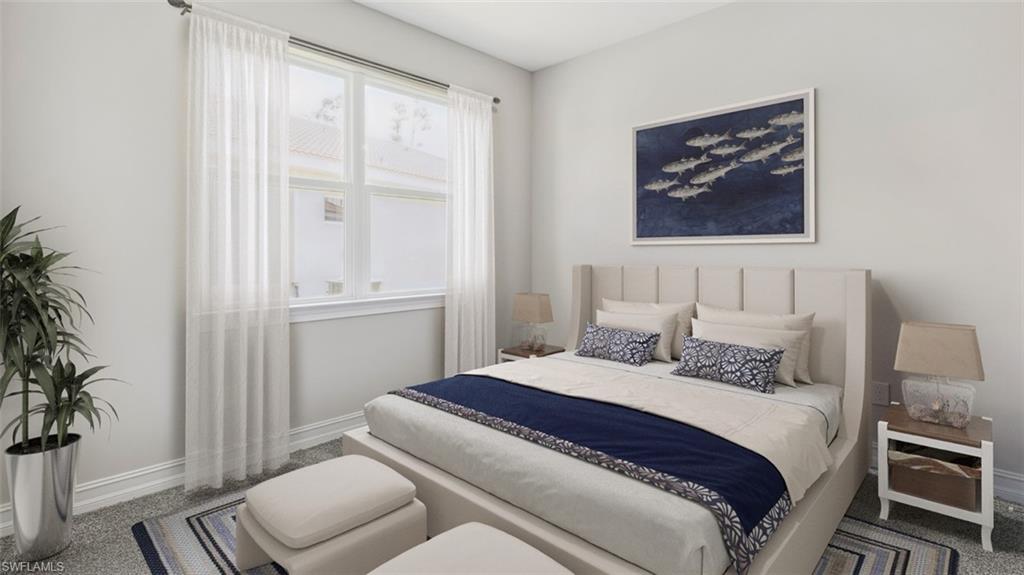 17968 Shade Tree Loop Punta Gorda, FL 33982 - Photo 8 of 26 This image is virtually staged. Bedroom with carpet flooring and baseboards