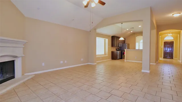 a view of a livingroom with a fireplace