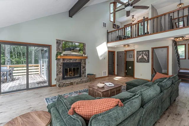 a outdoor view with a sitting space