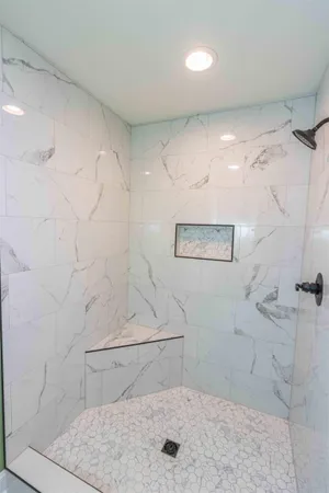 a bathroom with a shower