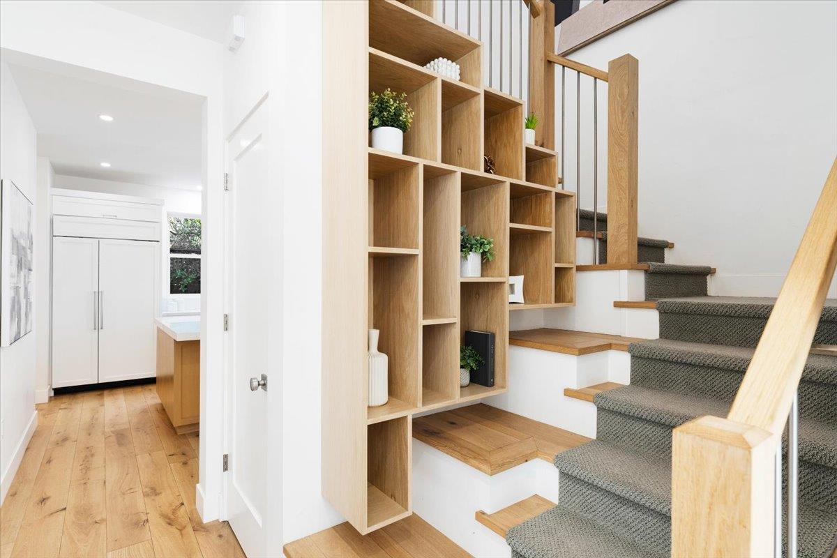 100 Bay Crest Road Santa Cruz, CA 95062 - Photo 32 of 62 a view of staircase with white walls and windows