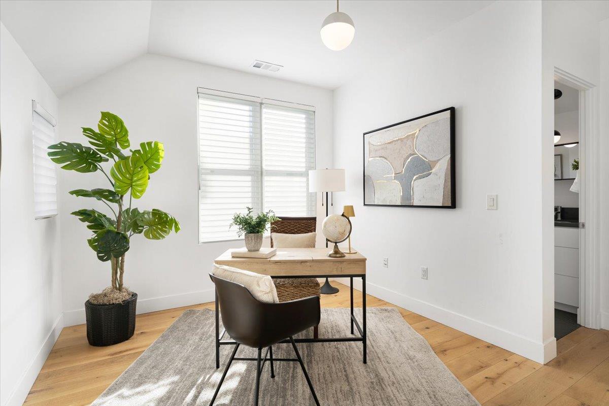 100 Bay Crest Road Santa Cruz, CA 95062 - Photo 49 of 62 a view of a dining room with furniture window and wooden floor
