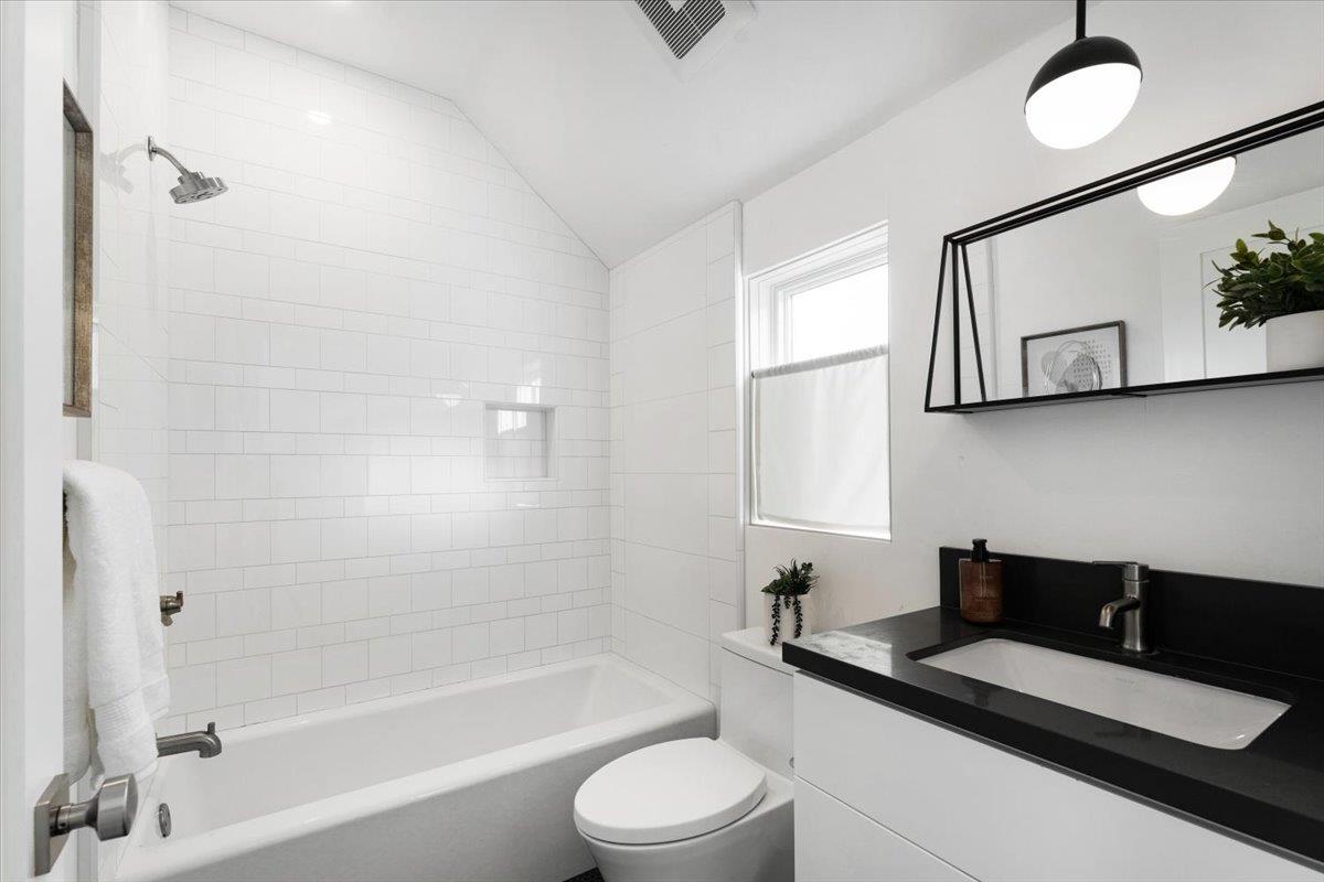 100 Bay Crest Road Santa Cruz, CA 95062 - Photo 50 of 62 a bathroom with a sink a toilet and shower