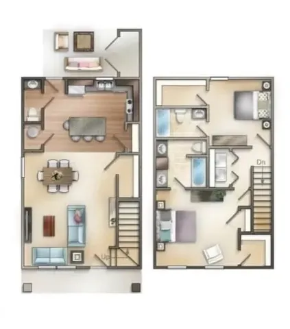 a picture of a living room with a rug