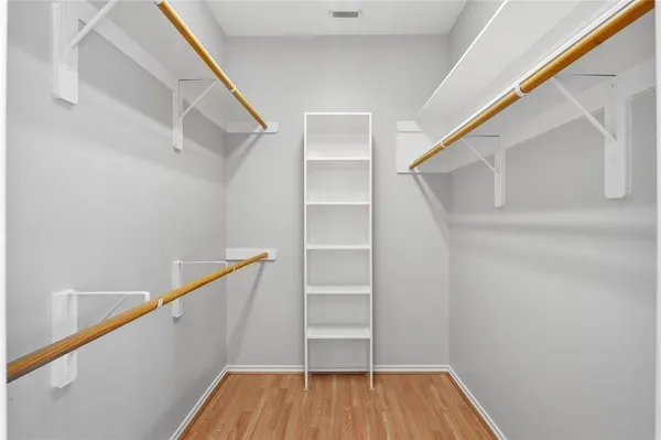 a view of entryway with wooden floor