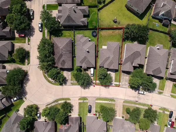 an aerial view of a house
